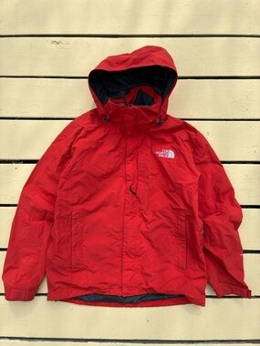 The North Face Men's Red/Orange Waterproof  Hyvent Hooded Jacket